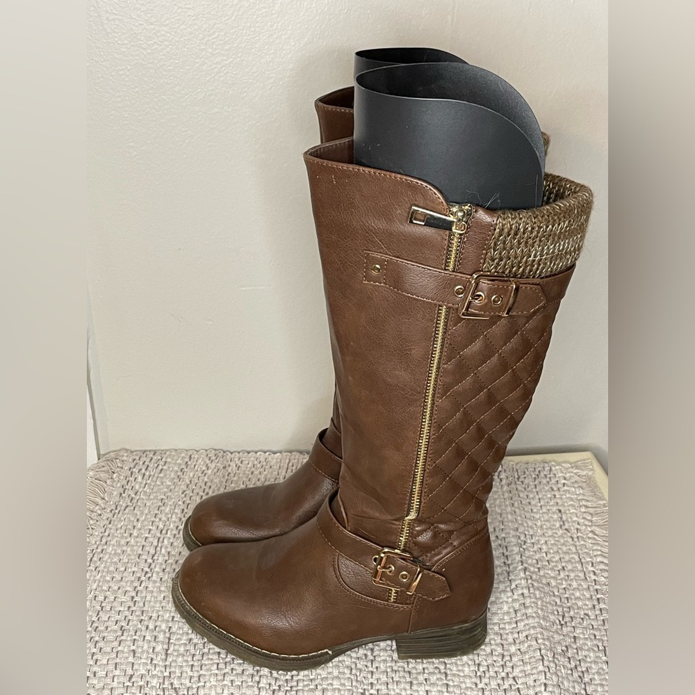 Womens Tall Brown Boots, 7.5 - Picture 4 of 8